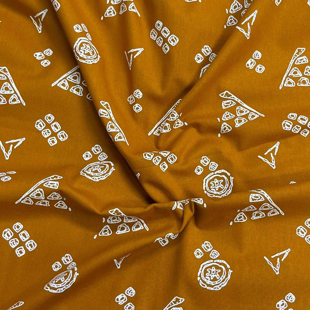 Pound A Metre 3 Metres Luxury Printed Cotton – 42" Wide- (Mustard)