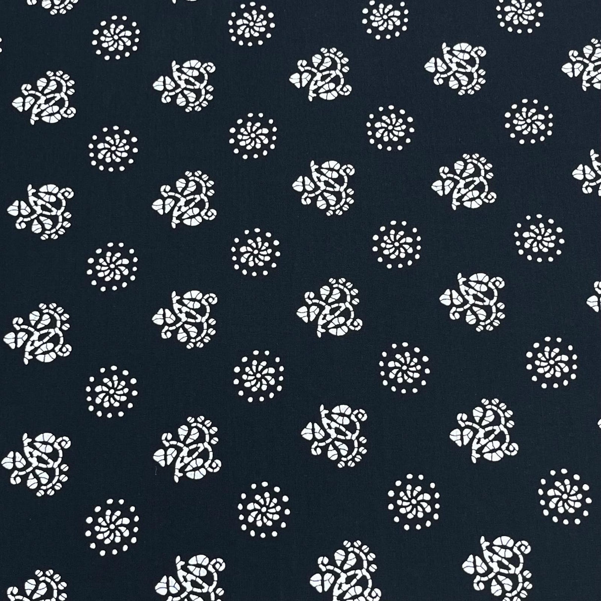 Pound A Metre 3 Metres Luxury Printed Cotton – 42" Wide- (Navy)