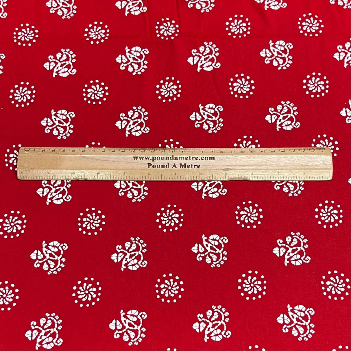 Pound A Metre 3 Metres Luxury Printed Cotton – 42" Wide- (Red)
