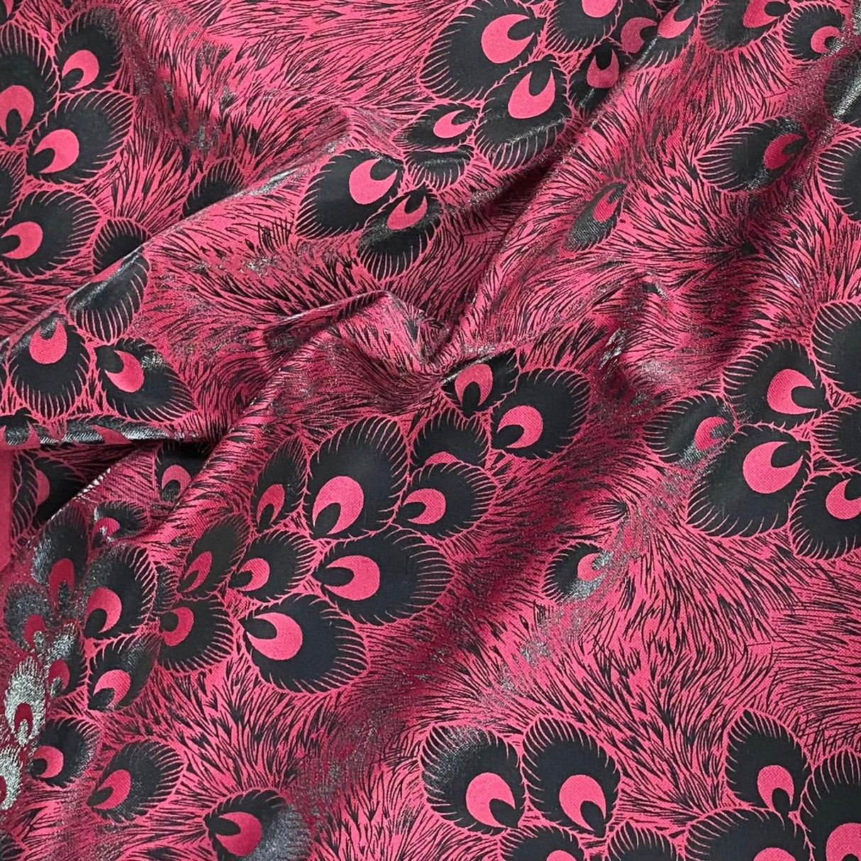 Pound A Metre 3 Metres Luxury Satin-Effect Suede Fabric- 60'' Wide - (Maroon Peacock)