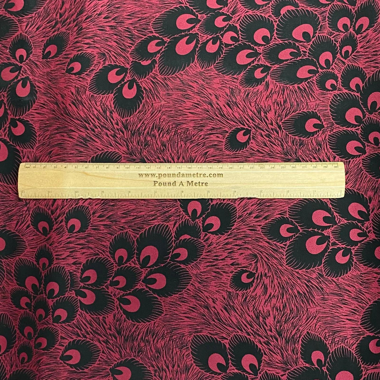 Pound A Metre 3 Metres Luxury Satin-Effect Suede Fabric- 60'' Wide - (Maroon Peacock)