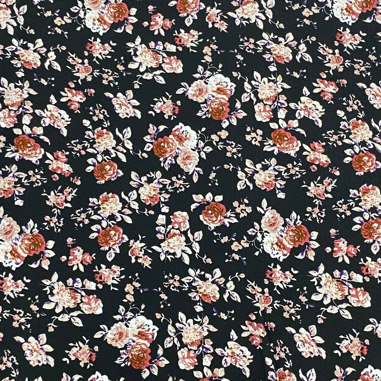 Pound A Metre 3 Metres 3 Metres Luxury Soft Heavy Printed Crepe - 55" Wide (Black)