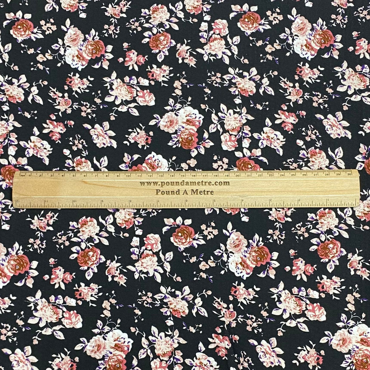 Pound A Metre 3 Metres 3 Metres Luxury Soft Heavy Printed Crepe - 55" Wide (Black)
