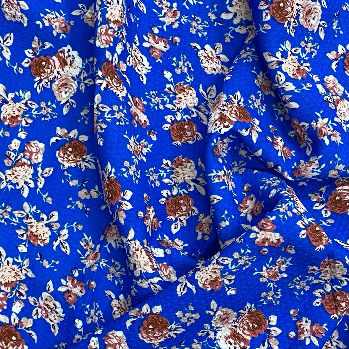 Pound A Metre 3 Metres 3 Metres Luxury Soft Heavy Printed Crepe - 55" Wide (Blue)