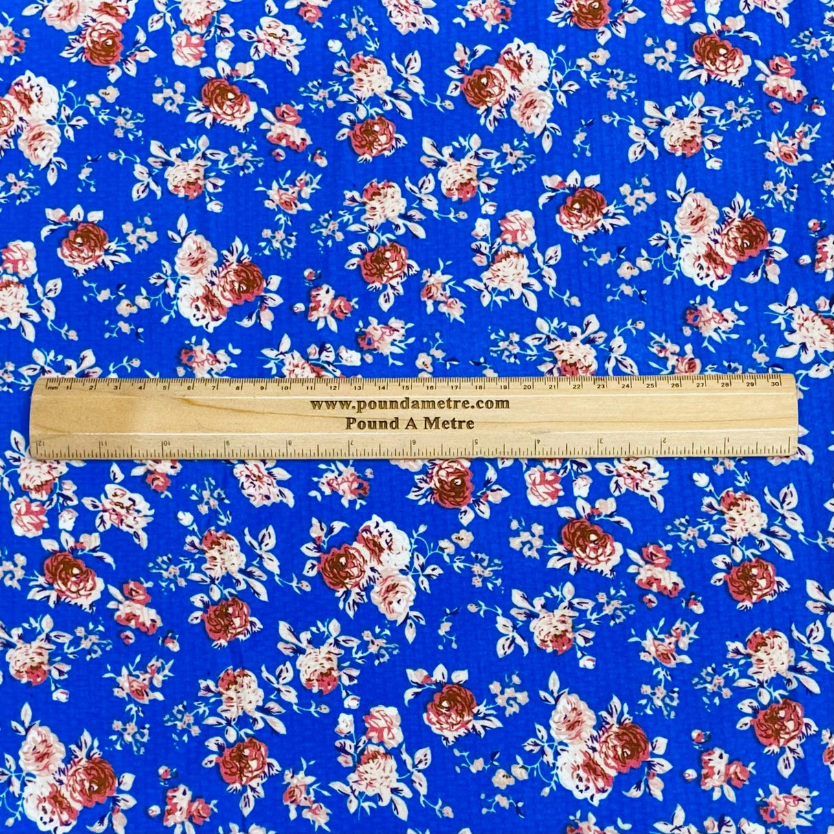 Pound A Metre 3 Metres 3 Metres Luxury Soft Heavy Printed Crepe - 55" Wide (Blue)