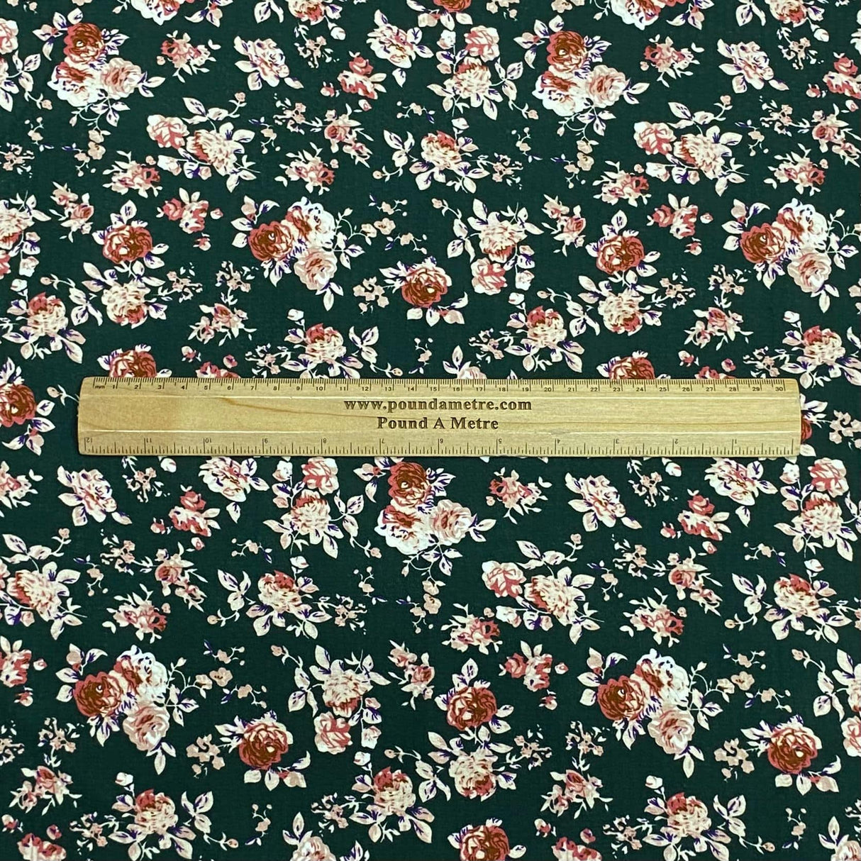 Pound A Metre 3 Metres 3 Metres Luxury Soft Heavy Printed Crepe - 55" Wide (Dark Green)