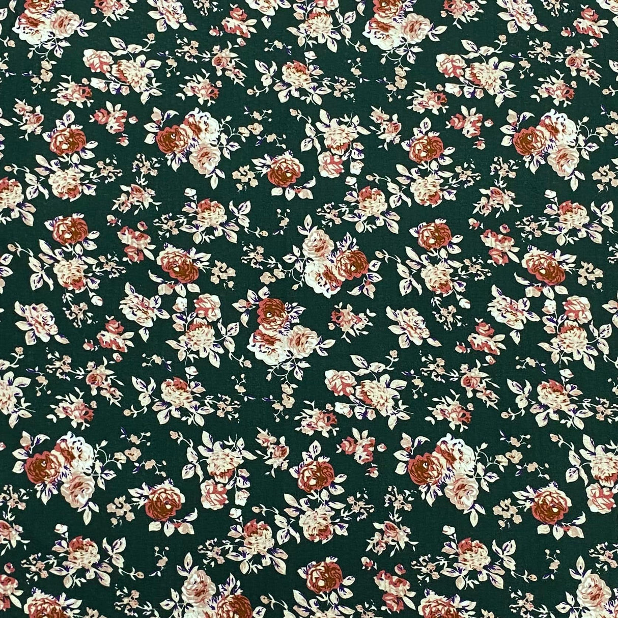 Pound A Metre 3 Metres 3 Metres Luxury Soft Heavy Printed Crepe - 55" Wide (Dark Green)