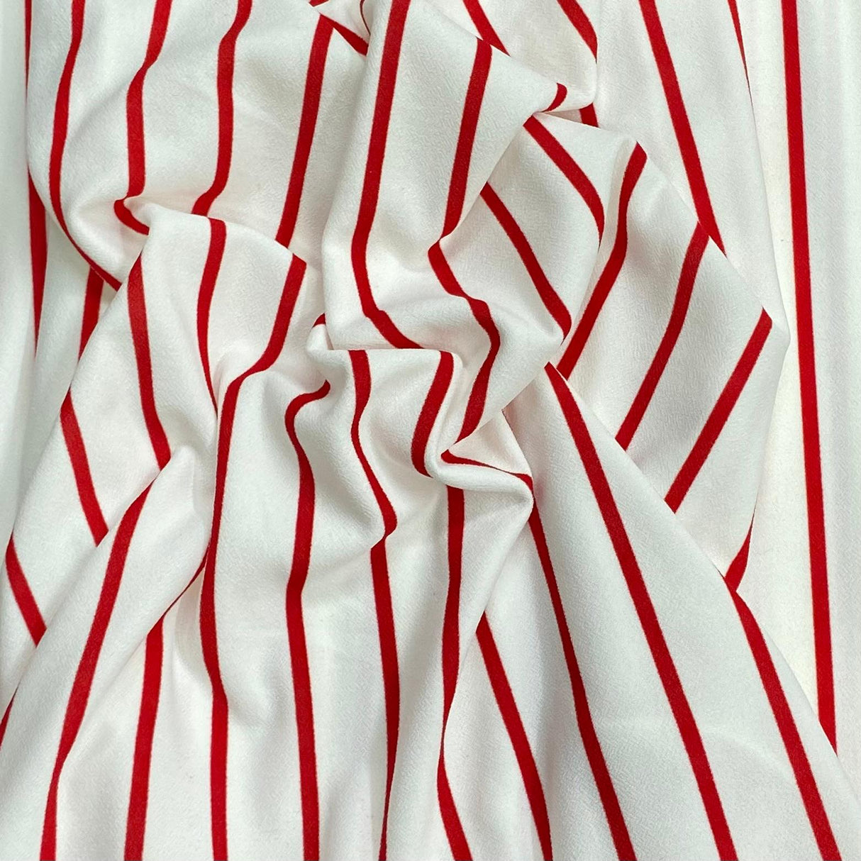 Pound A Metre 3 Metres 3 Metres Luxury Soft Ponte Scuba - 55" Wide (White & Red)