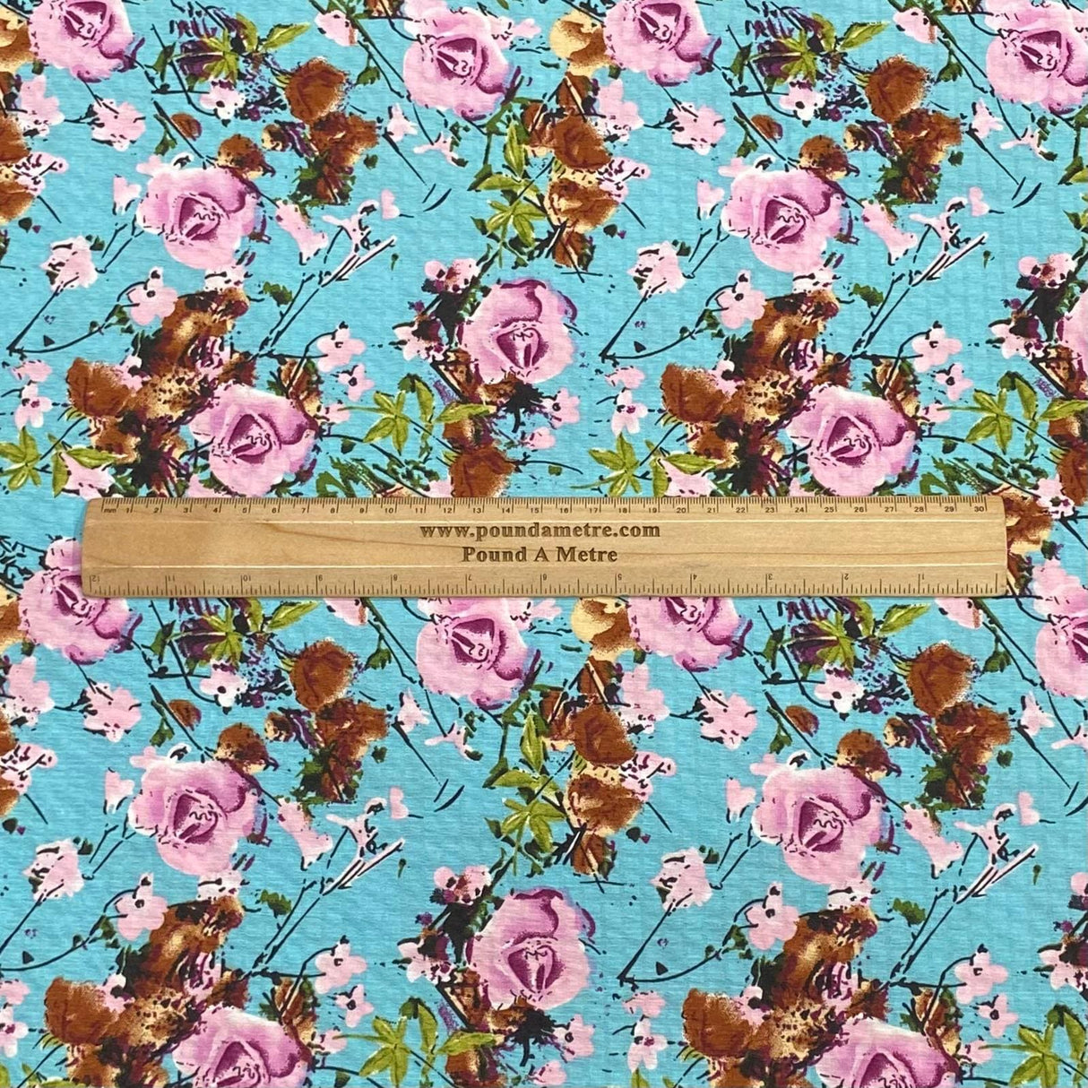 Pound A Metre 3 Metres 3 Metres Luxury Soft Printed Crepe - 55" Wide (Sky)