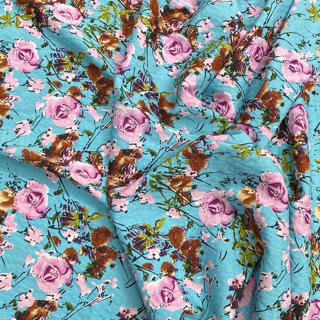 Pound A Metre 3 Metres 3 Metres Luxury Soft Printed Crepe - 55" Wide (Sky)