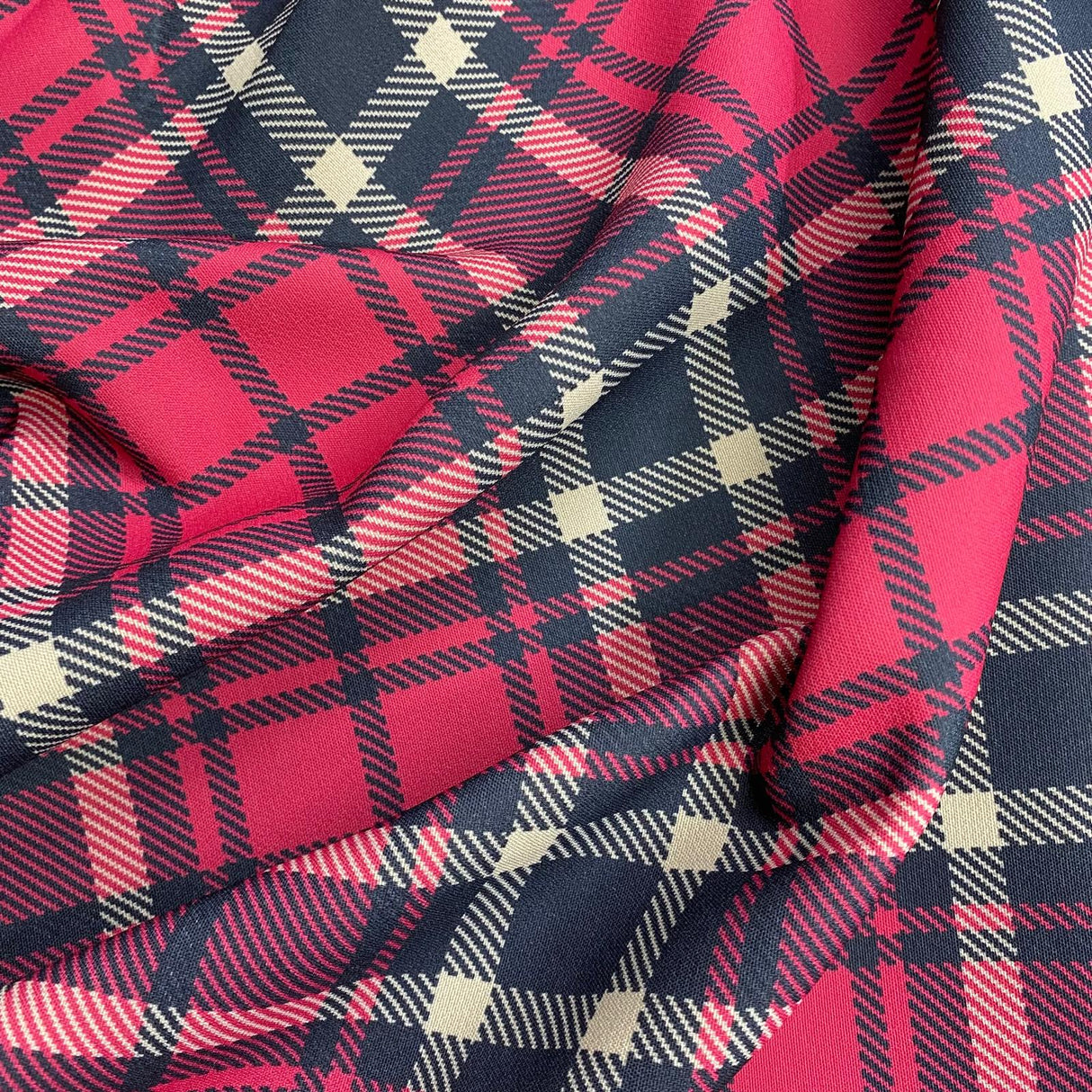 Pound A Metre 3 Metres Luxury Soft Printed Ponte Scuba - 55" Wide - (Tartan)