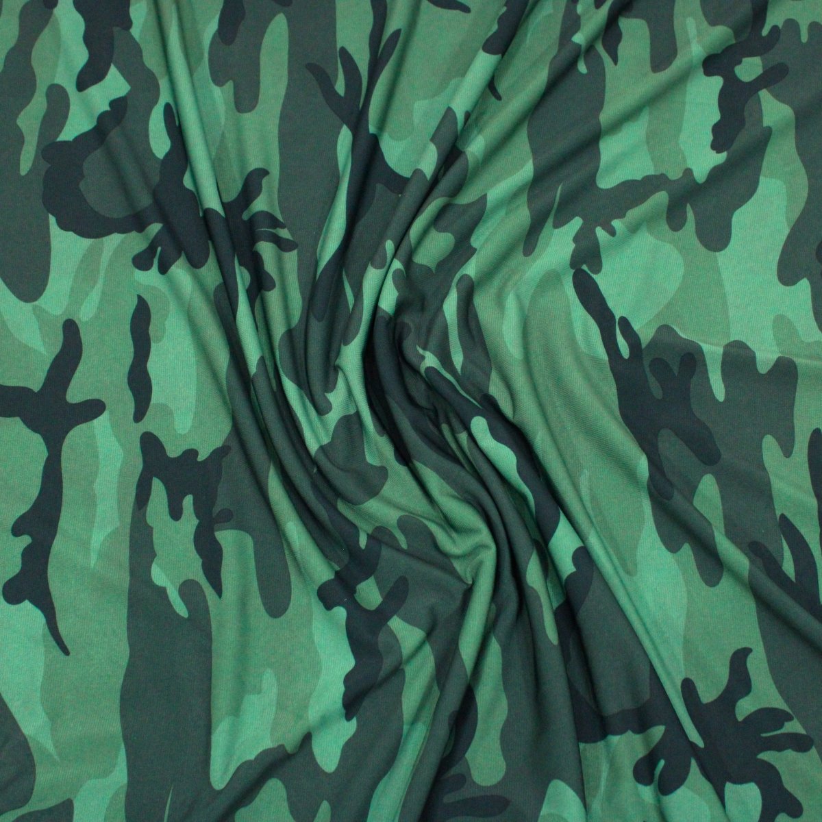 3 Metres Premium Camouflage Lycra Jersey- 55" Wide (Emerald & Black) - Pound A Metre