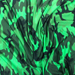 3 Metres Premium Camouflage Lycra Jersey- 55" Wide (Green & Black) - Pound A Metre