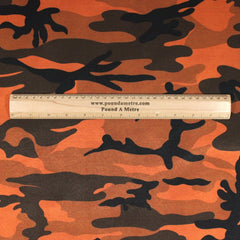 3 Metres Premium Camouflage Lycra Jersey- 55" Wide (Orange & Black) - Pound A Metre