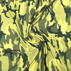 3 Metres Premium Camouflage Lycra Jersey- 55" Wide (Yellow & Black) - Pound A Metre