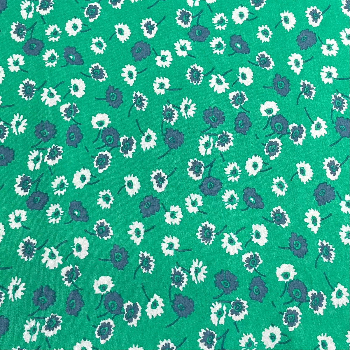 Pound A Metre 3 Metres, Premium Cotton-Feel Jersey Fabric – 55” Wide (Green Floral)