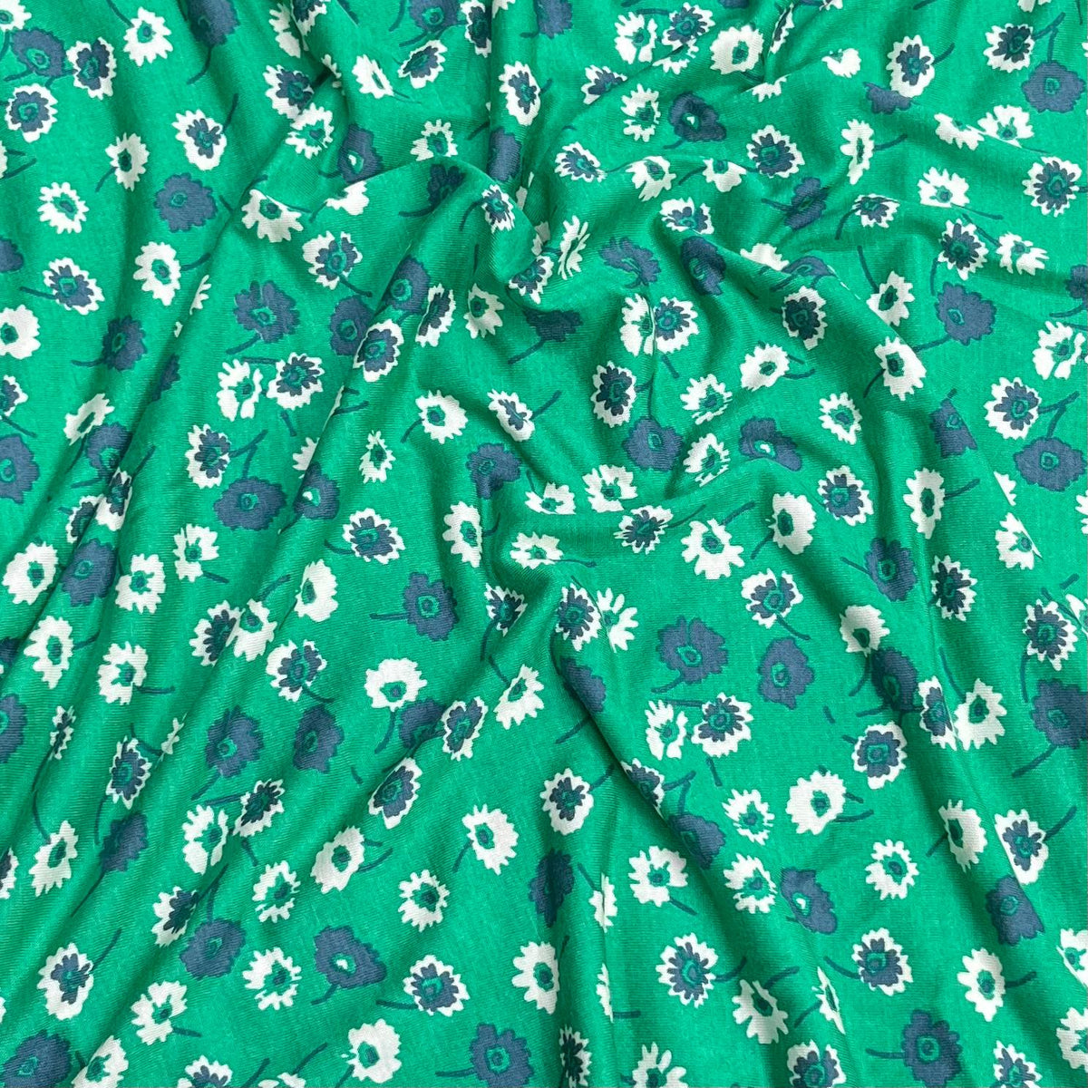 Pound A Metre 3 Metres, Premium Cotton-Feel Jersey Fabric – 55” Wide (Green Floral)