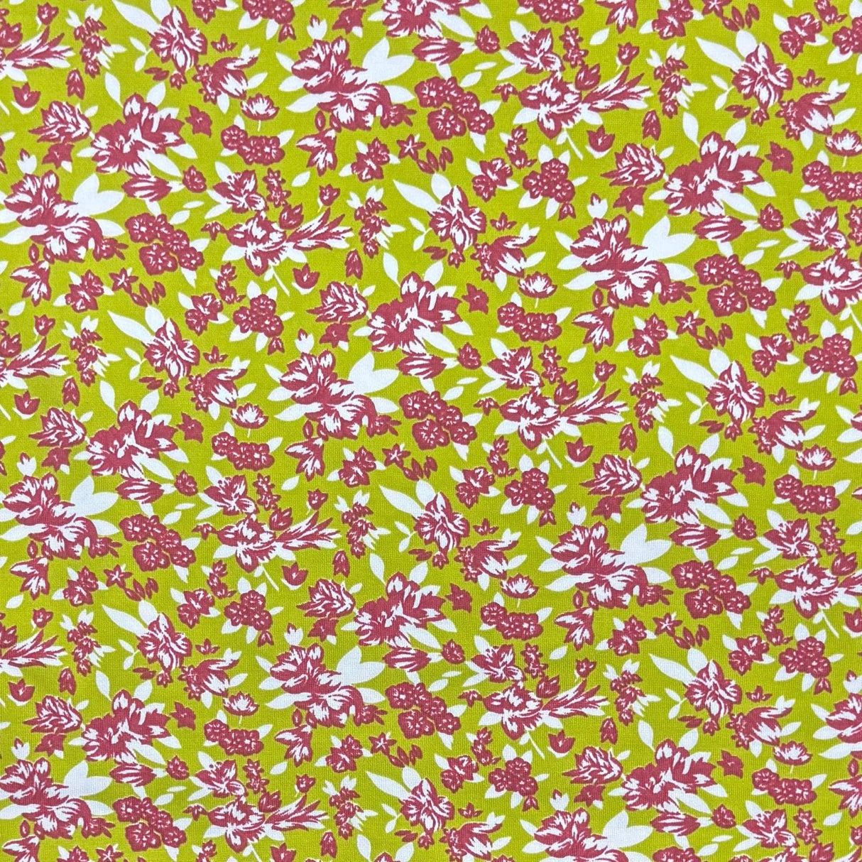 Pound A Metre 3 Metres Premium Cotton Jersey- 55'' Wide -(Green Floral)