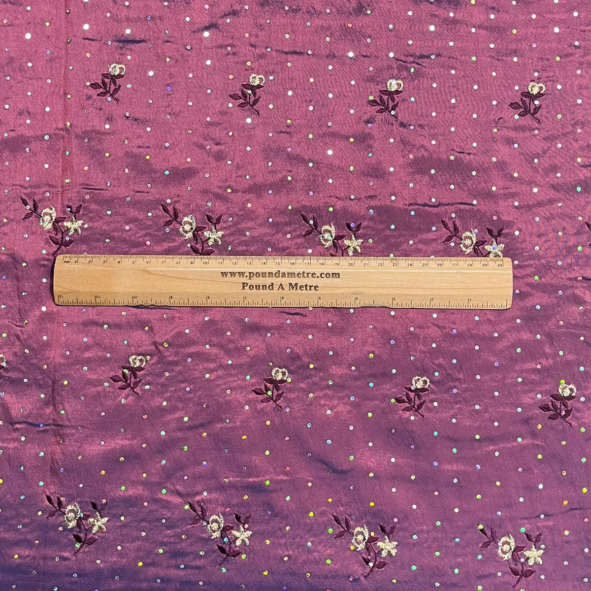 Pound A Metre 3 Metres Premium Diamante Taffeta Fabric – 55" Wide (Tone)
