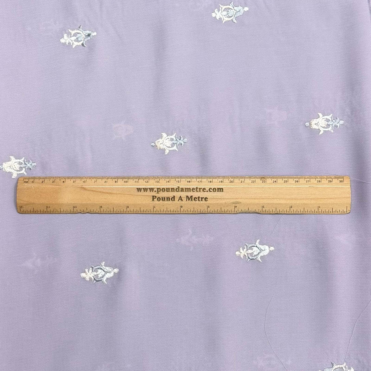 Pound A Metre 3 Metres Premium Embroidered Crepe Fabric – 55" Wide (Lilac)