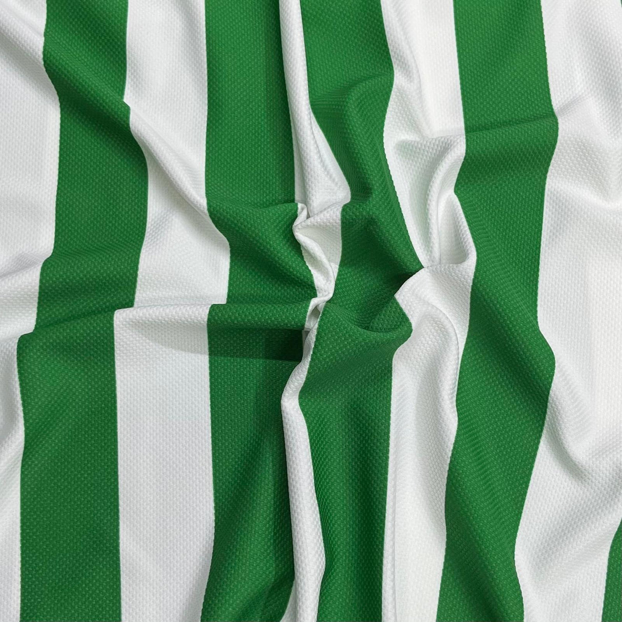 Pound A Metre 3 Metres Premium Lightweight Sports Jersey Fabric – 55" Wide (Green & White)
