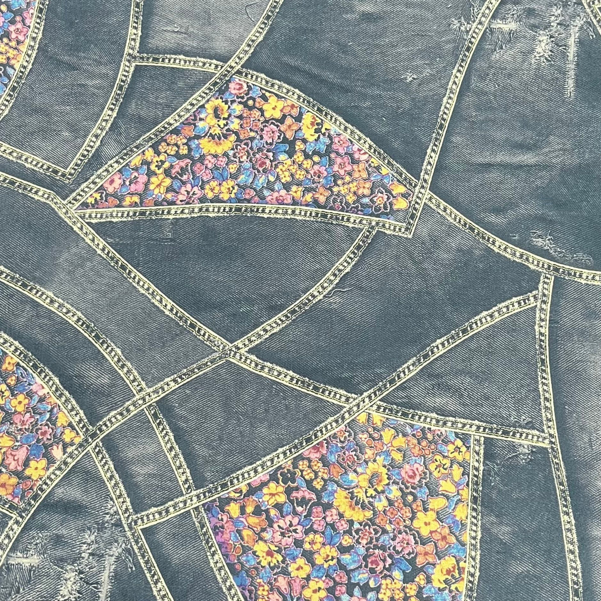 Pound A Metre 3 Metres Premium Printed Cotton Feel Jersey- 55'' Wide -(Jeans)