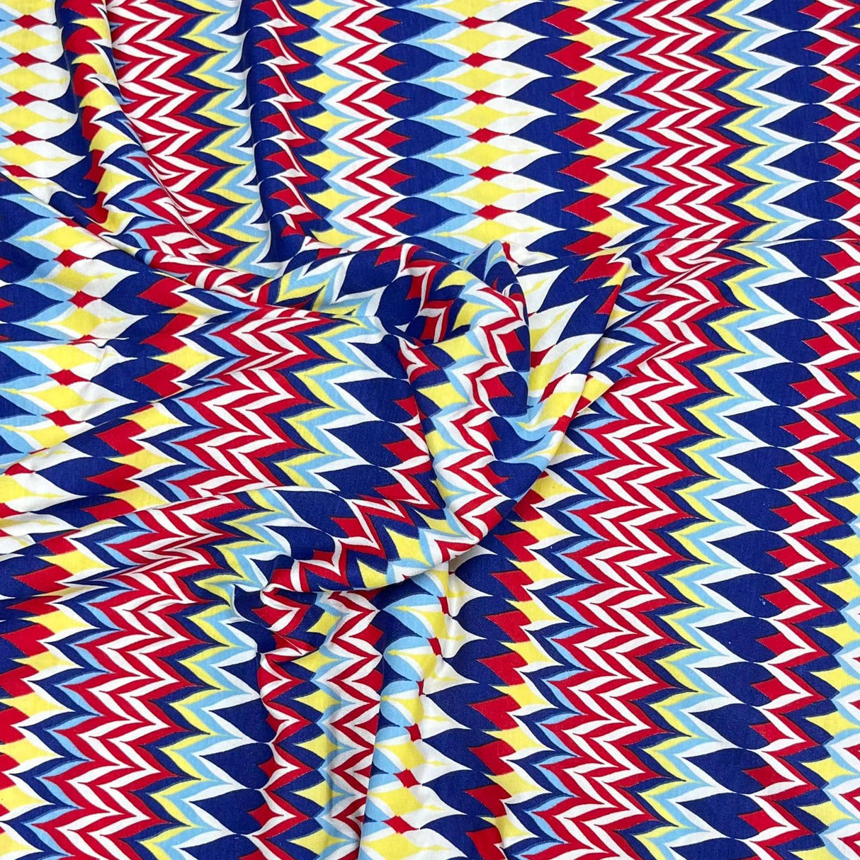 Pound A Metre 3 Metres Premium Printed Cotton Feel Jersey- 55'' Wide -(Zigzag)