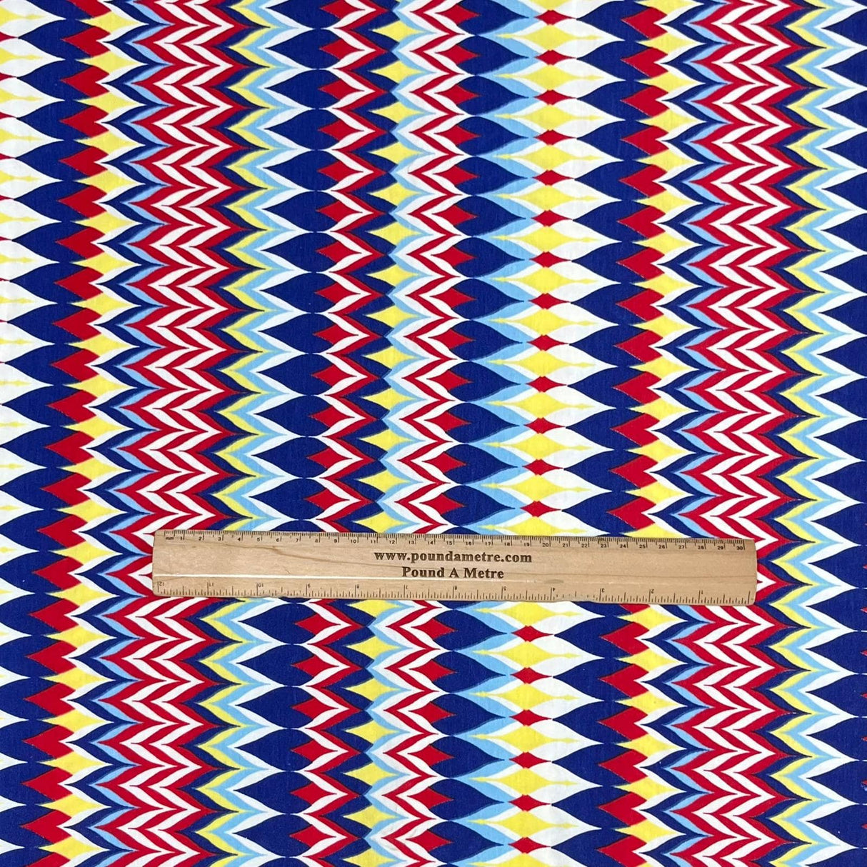 Pound A Metre 3 Metres Premium Printed Cotton Feel Jersey- 55'' Wide -(Zigzag)