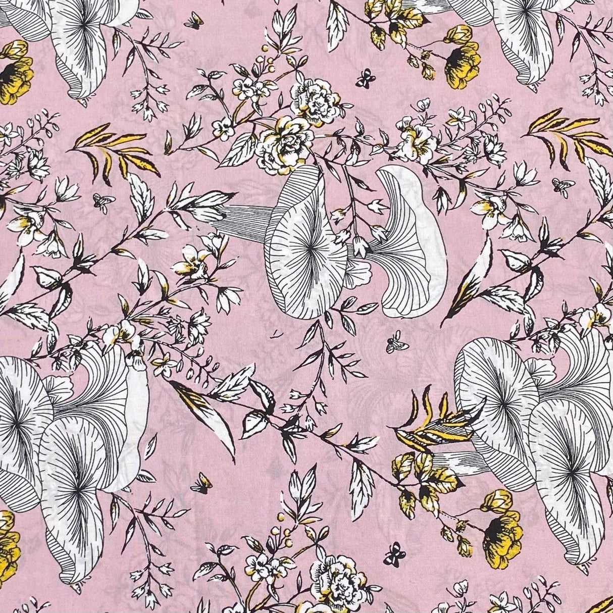 Pound A Metre 3 Metres, Premium Quality, Printed Dressmaking Viscose - 55" Wide (Baby Pink Floral)