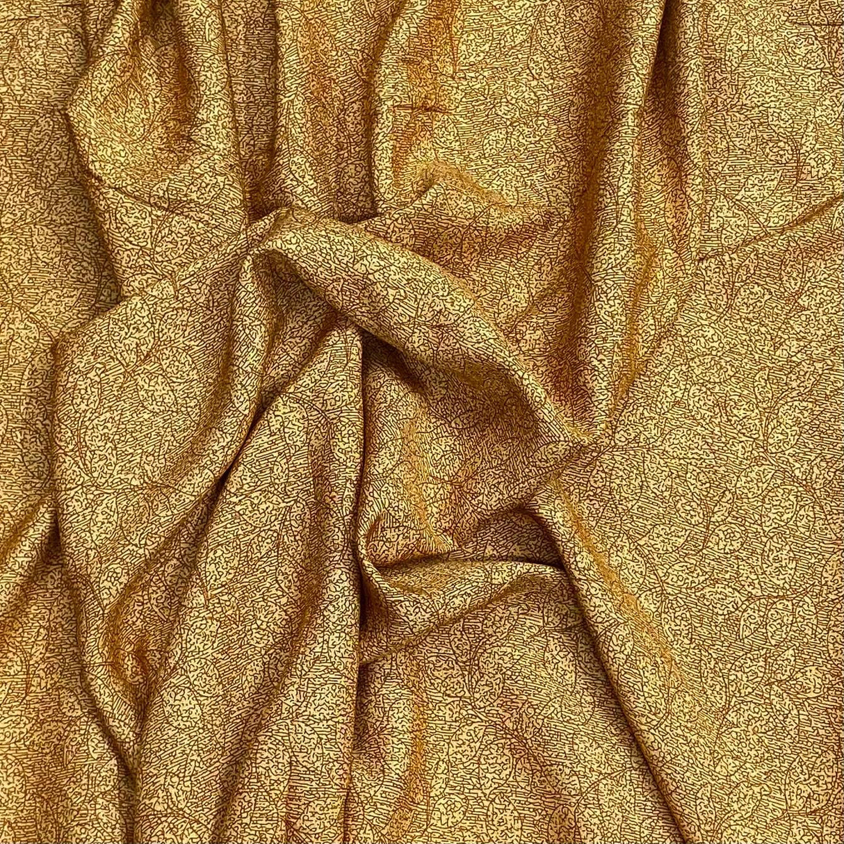 Pound A Metre 3 Metres, Premium Quality, Printed Dressmaking Viscose - 55" Wide (Golden)