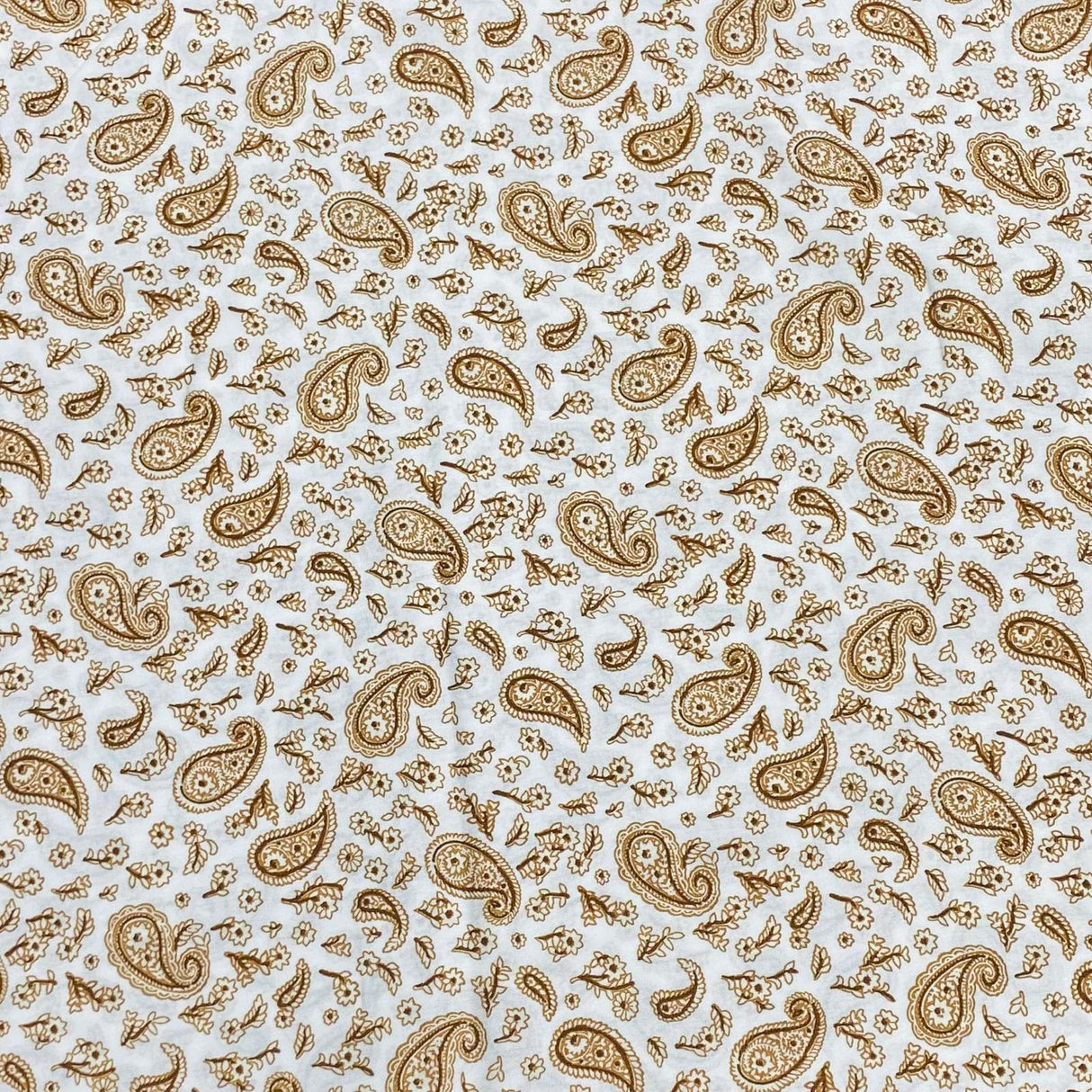 Pound A Metre 3 Metres, Premium Quality, Printed Dressmaking Viscose - 55" Wide (Ivory Paisley)