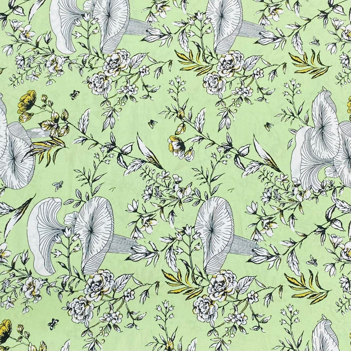 Pound A Metre 3 Metres, Premium Quality, Printed Dressmaking Viscose - 55" Wide (Light Green)