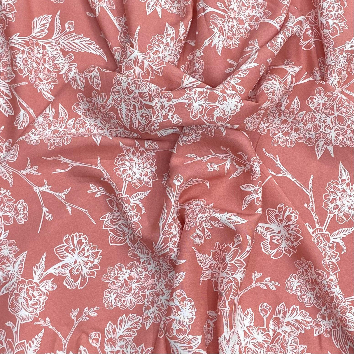 Pound A Metre 3 Metres, Premium Quality, Printed Dressmaking Viscose - 55" Wide (Pink Floral)