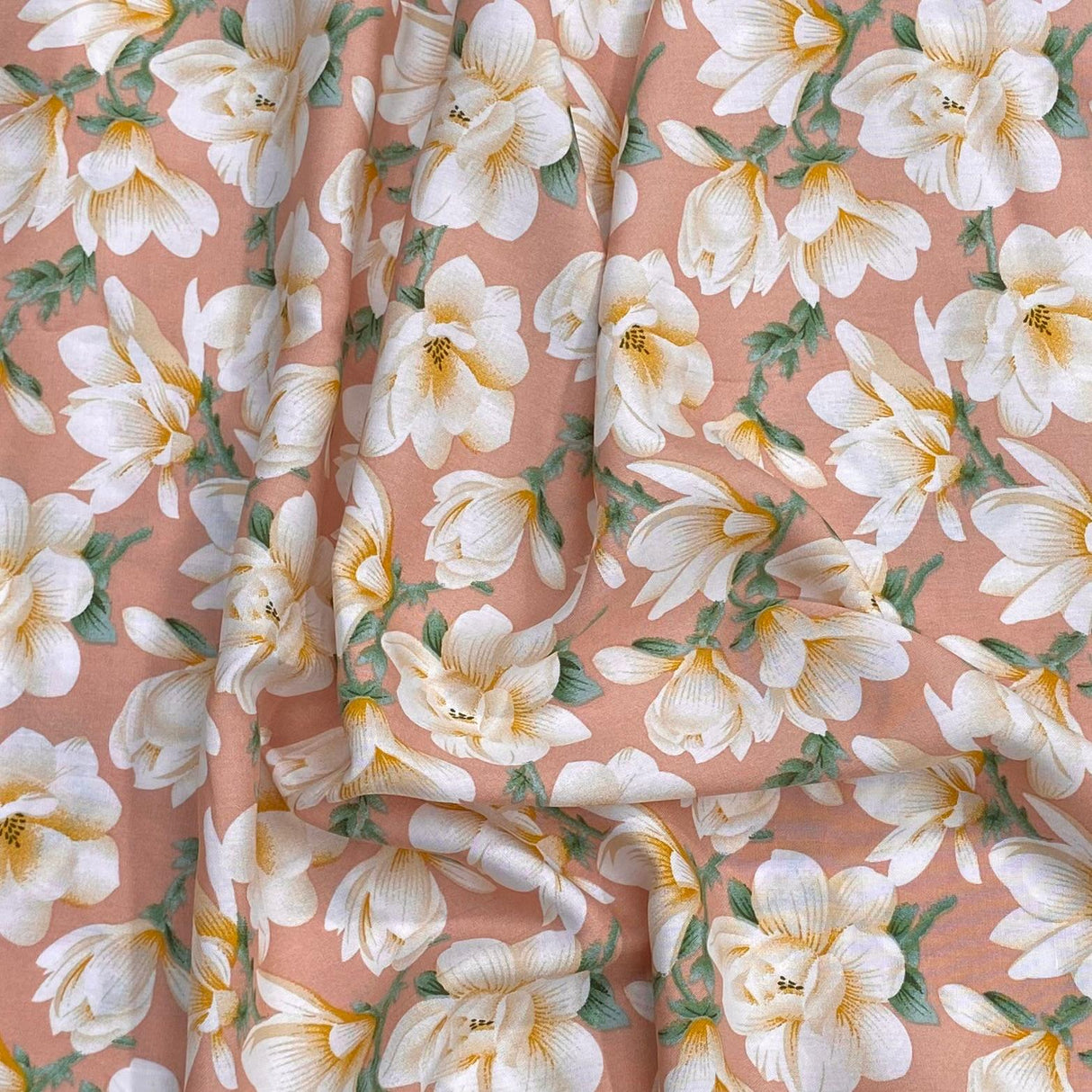 Pound A Metre 3 Metres, Premium Quality, Printed Dressmaking Viscose - 55" Wide (Pink Flower)