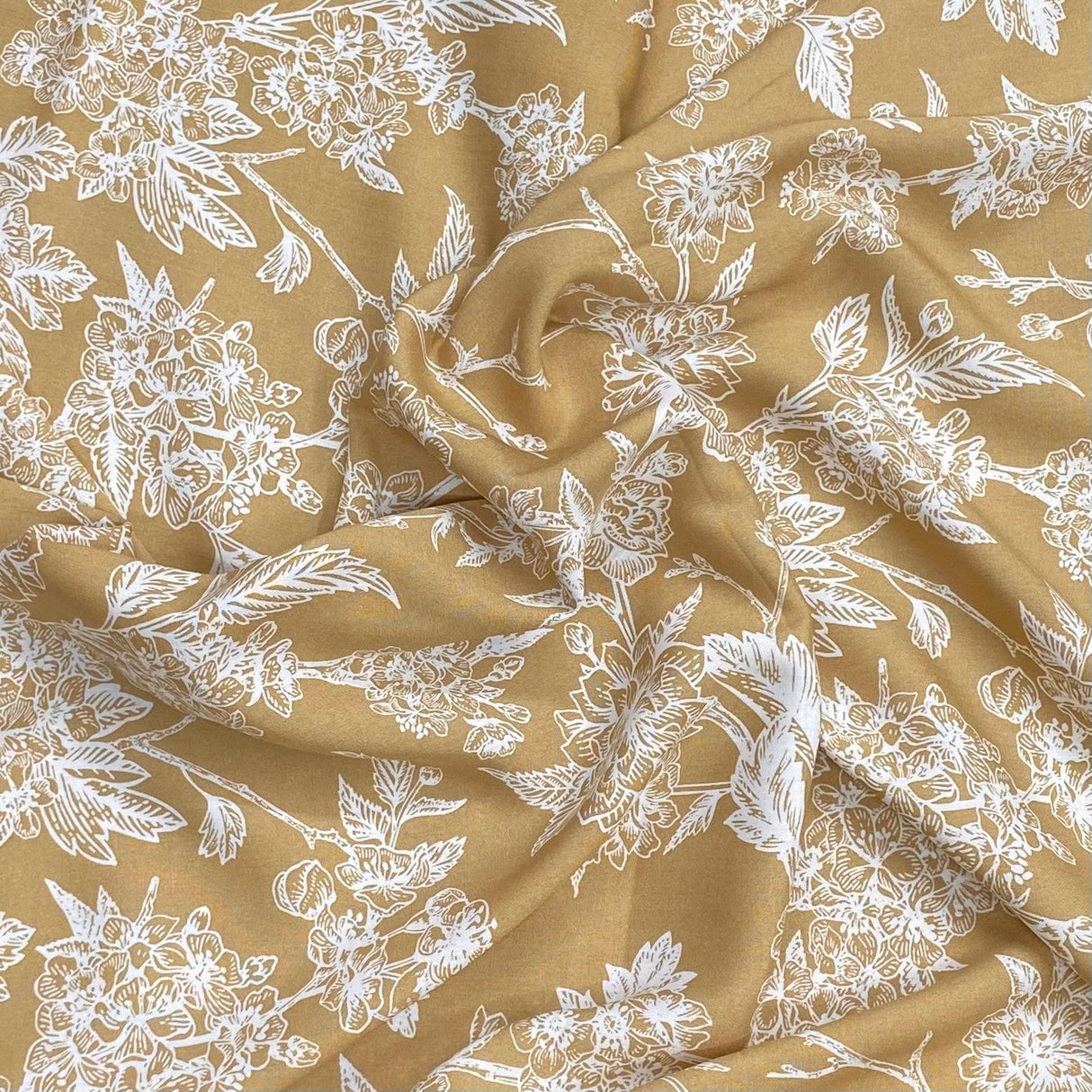 Pound A Metre 3 Metres, Premium Quality, Printed Dressmaking Viscose - 55" Wide (Yellow Floral)