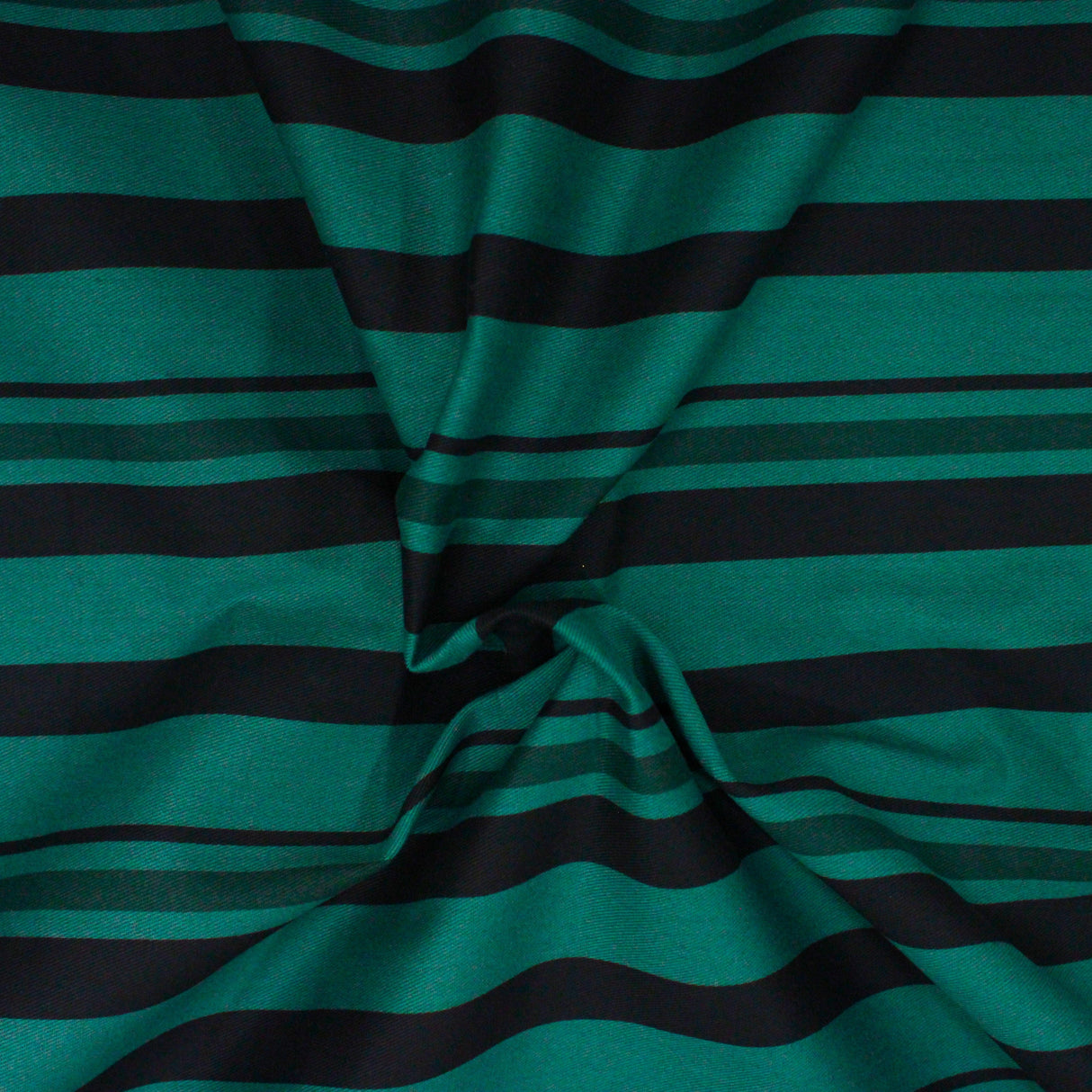 Pound A Metre 3 Metres 3 Metres Premium Quality Stripe Drill  55" (EMERALD & BLACK)