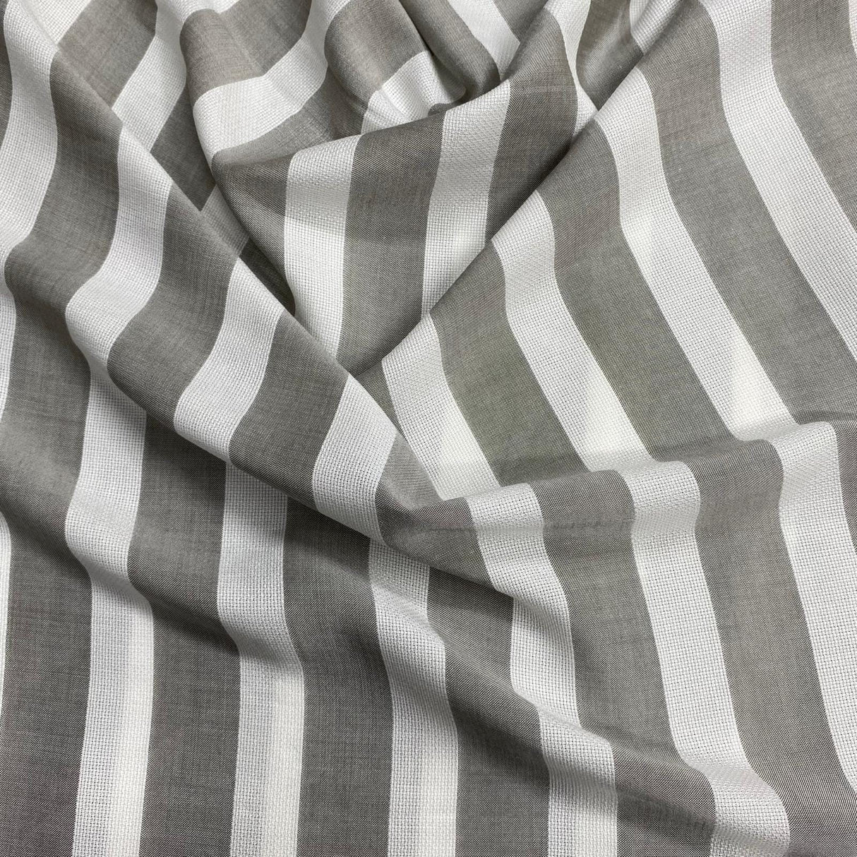 Pound A Metre 3 Metres Premium Turkish Viscose- 55" Wide (Light Grey Stripes)