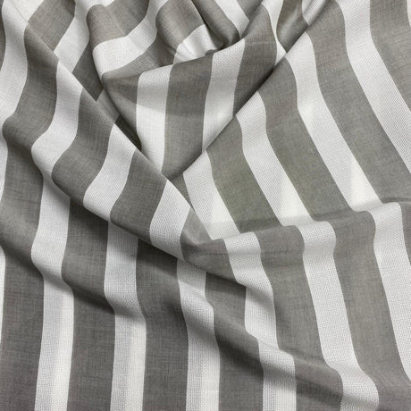 Pound A Metre 3 Metres Premium Turkish Viscose- 55" Wide (Light Grey Stripes)