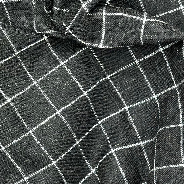 Pound A Metre 3 Metres Premium Wool Rich Fabric 55" Wide (Black Check)