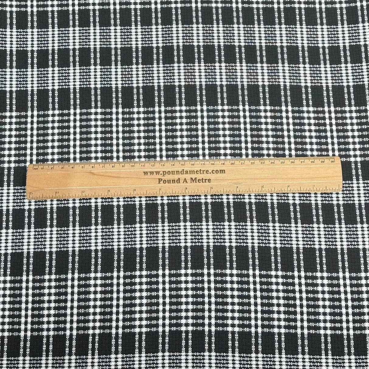 Pound A Metre 3 Metres Premium Wool Rich Fabric 55" Wide (Black & White)