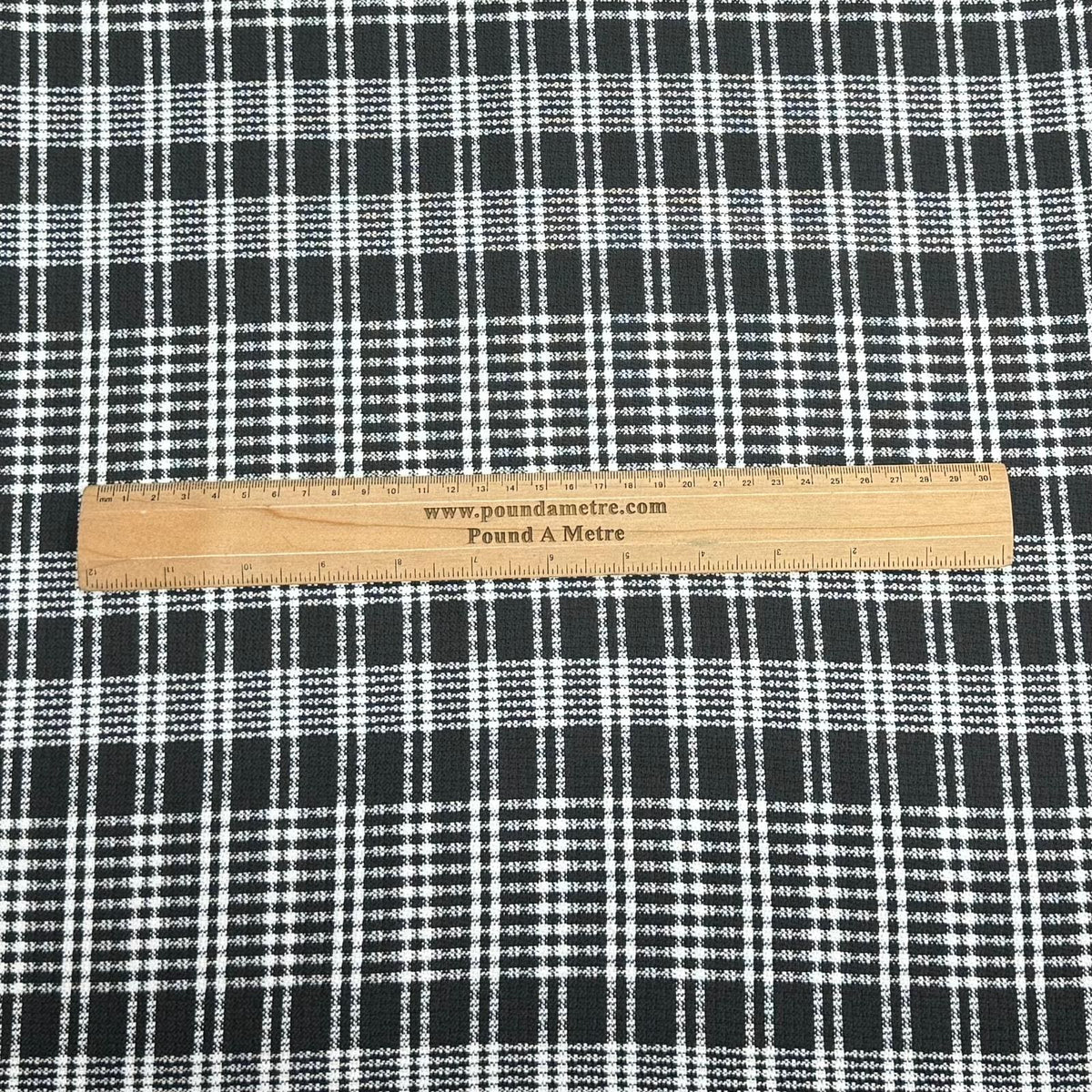 Pound A Metre 3 Metres Premium Wool Rich Fabric 55" Wide (Black & White)