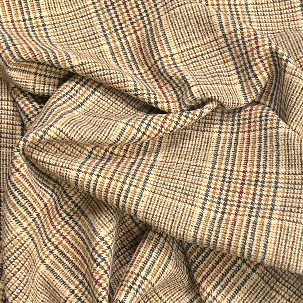 Pound A Metre 3 Metres Premium Wool Rich Fabric 55" Wide (Brown Checks)