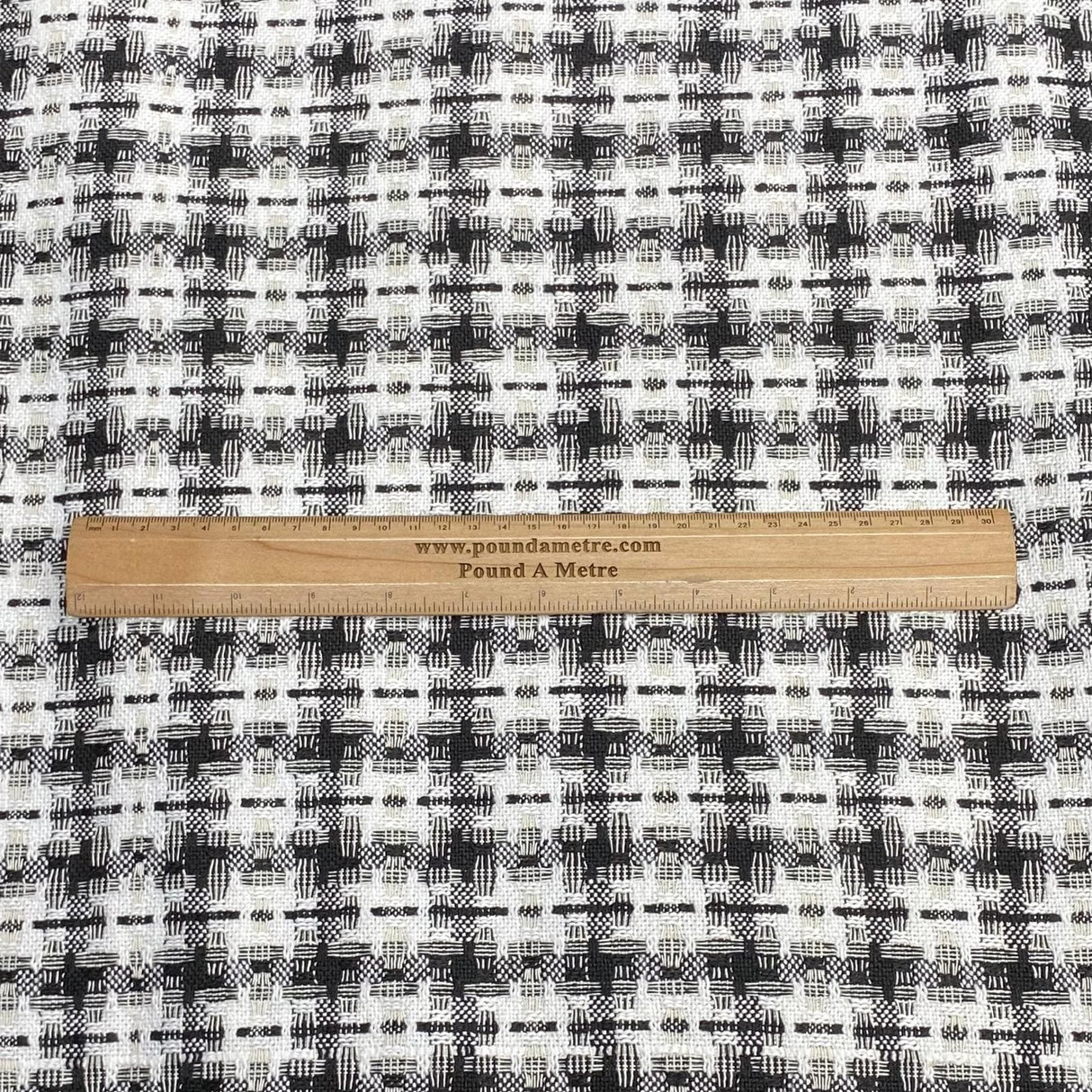 Pound A Metre 3 Metres 3 Metres Premium Wool Rich Fabric 55" Wide (White & Black)