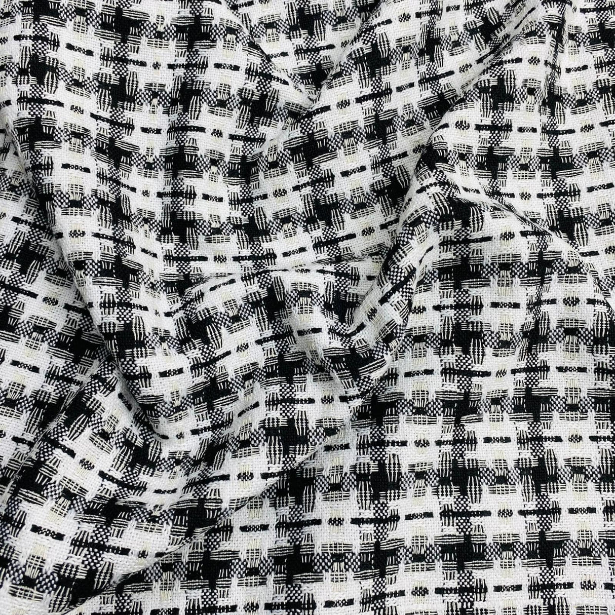 Pound A Metre 3 Metres 3 Metres Premium Wool Rich Fabric 55" Wide (White & Black)