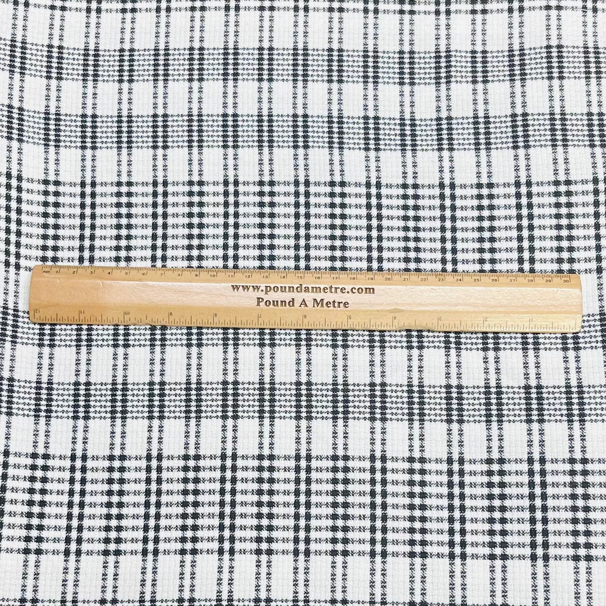Pound A Metre 3 Metres Premium Wool Rich Fabric 55" Wide (White & Black)