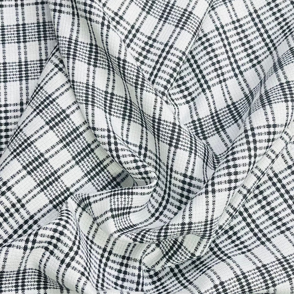 Pound A Metre 3 Metres Premium Wool Rich Fabric 55" Wide (White & Black)