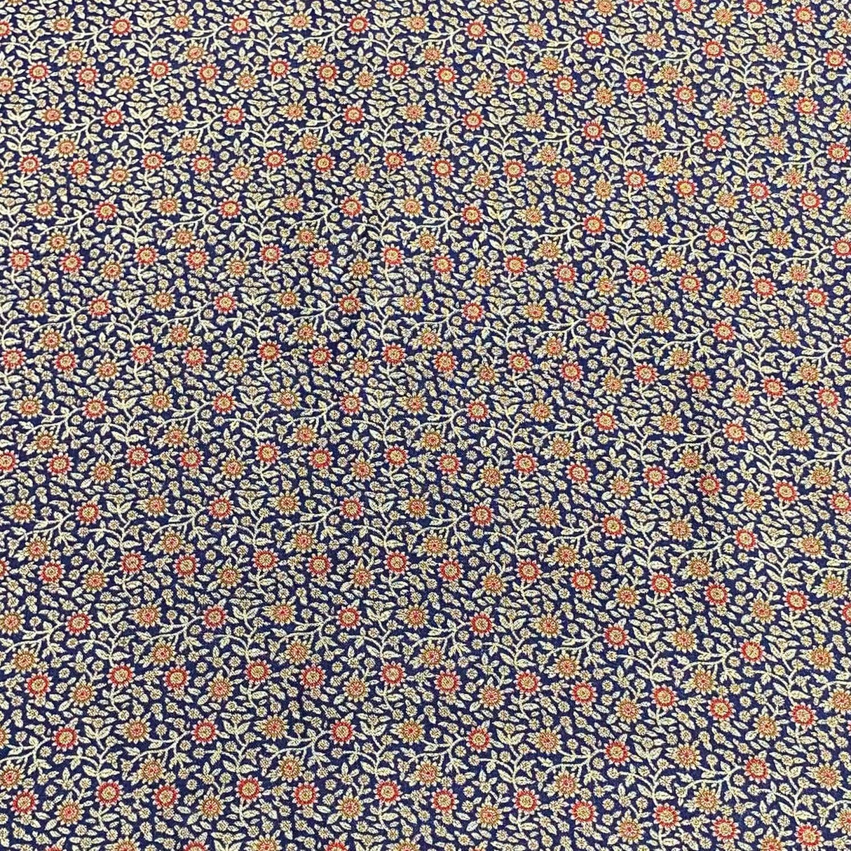 Pound A Metre 3 Metres Printed Alphine Fabric 36'' Wide - (Navy Floral) (EOL)