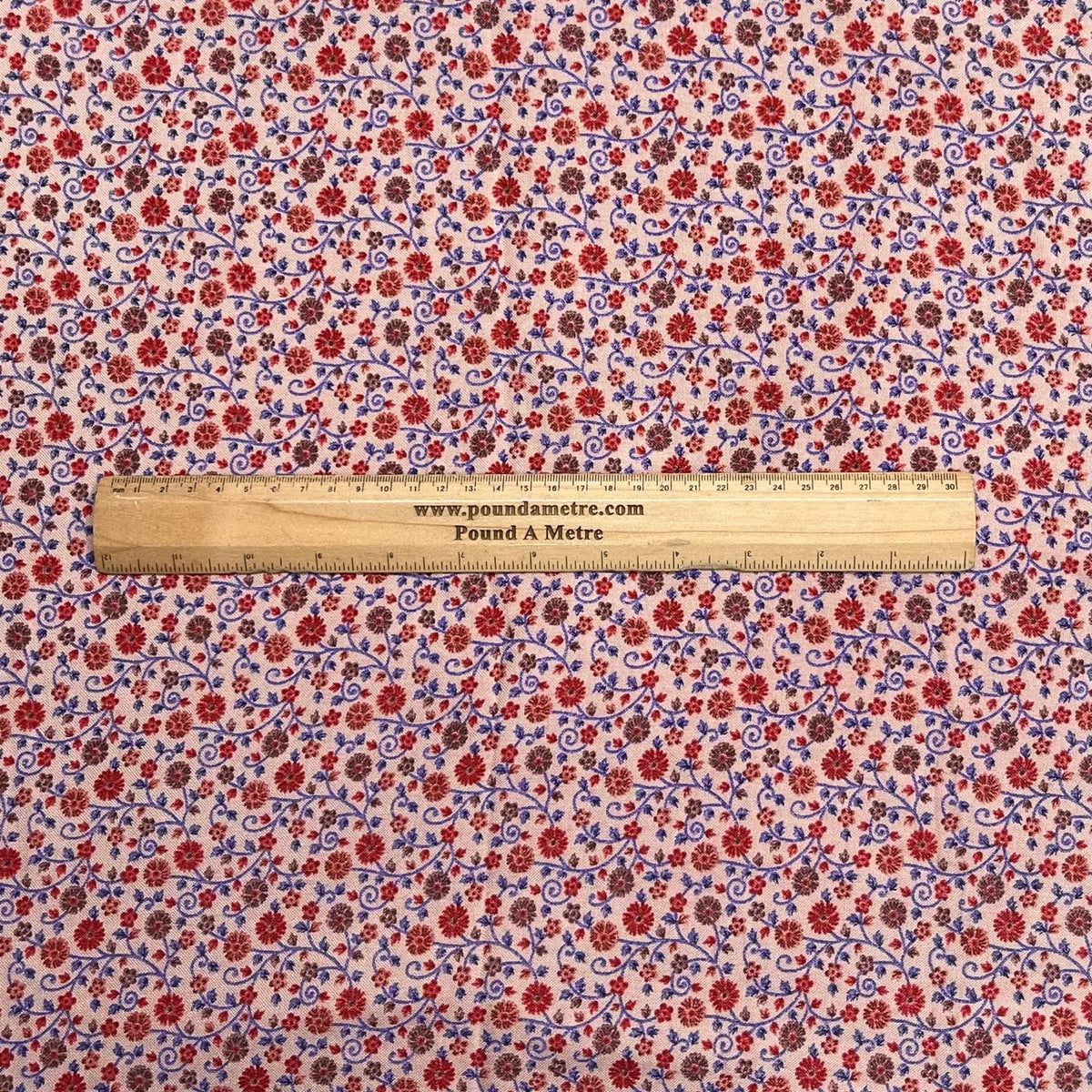 Pound A Metre 3 Metres Printed Alphine Fabric 36'' Wide - (Peach Floral)
