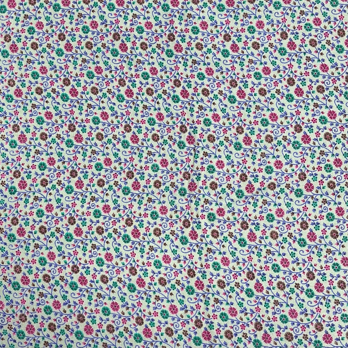 Pound A Metre 3 Metres Printed Alphine Fabric 36'' Wide - (Powder Blue Floral)