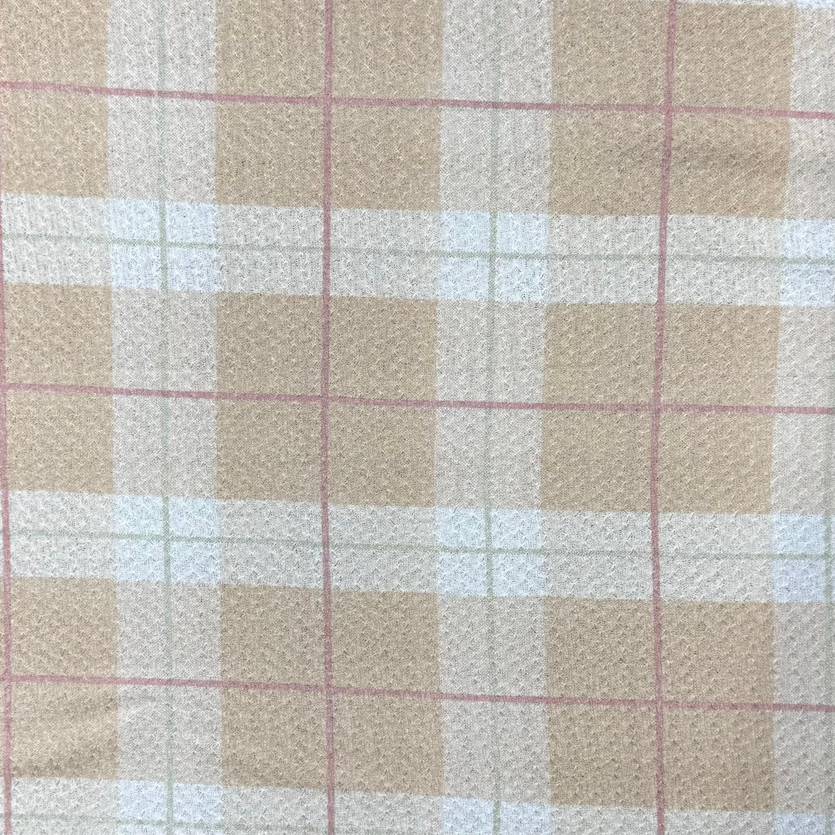 Pound A Metre 3 Metres Printed Benjamin Jersey 55" Wide (Brown Checks)